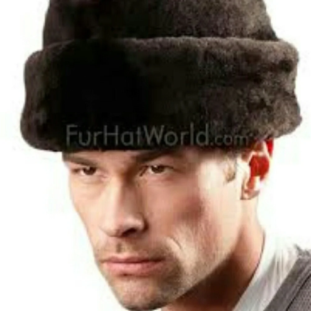 Classic Brown Faux Fur Pillbox Hat -